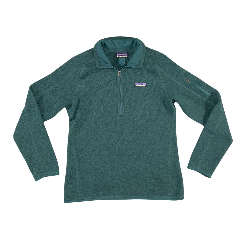 Patagonia Women's Knitted Sweater 1/4 Zip Fleece Turquoise - Size Small